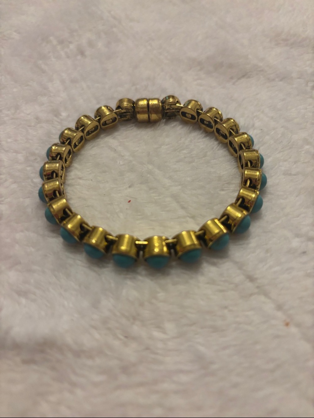 Plunder Gold & Turquoise Stretch Link Bracelet